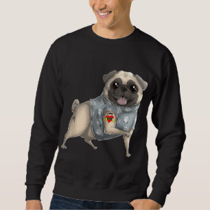 Sudadera Pug I Love Mom Tattoo Dog Funny's Day Gift