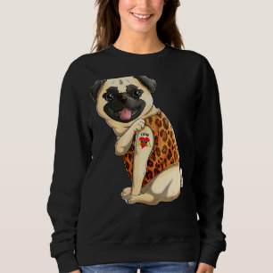 Sudadera Pug I Love Mom Tattoo Dog Mother's Day