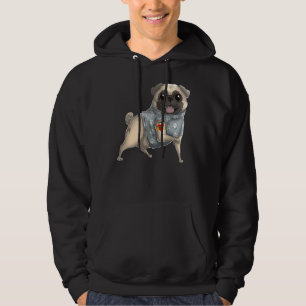 Sudadera Pug I Love Mom Tattoo Dog Mother's Day