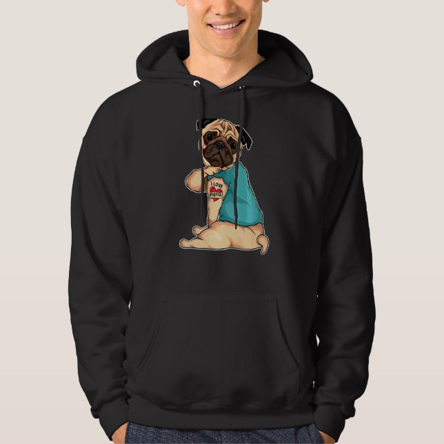 Sudadera Pug I Love Nana Tattoo Apparel Dog Nana Madre D (Anverso)