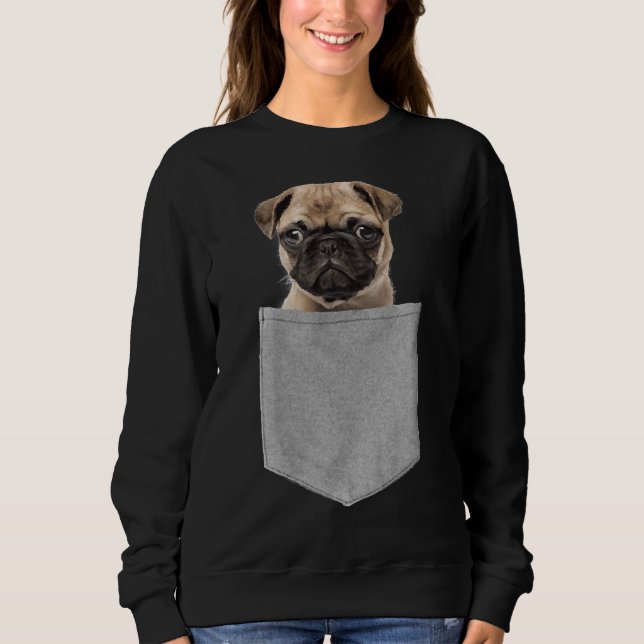 Sudadera Pug In Pocket Essential T-Shirt 287 (Anverso)