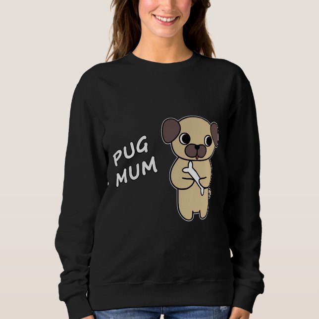 Sudadera PUG MAMÁ 3 camiseta clásica 31 (Anverso)