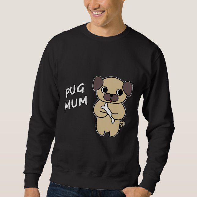 Sudadera PUG MAMÁ 3 camiseta clásica 31 (Anverso)