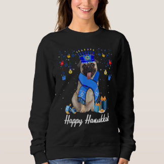 Sudadera Pug Menorah Hat Christmas Happy Hanukkah Jewish