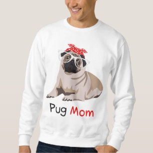 Sudadera Pug Mom Dog Bandana Pet Lover Regalo mujeres Pug