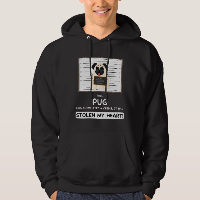 Sudadera Pug Mugshot - Gracioso Regalo Pug Para Perro Lover (Anverso)