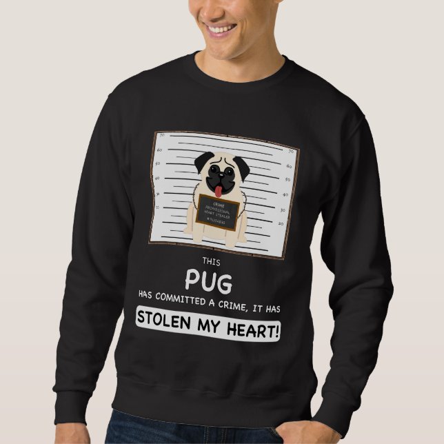 Sudadera Pug Mugshot - Gracioso Regalo Pug Para Perro Lover (Anverso)