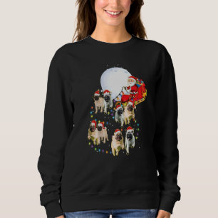 Sudadera Pug Navidad Santa Trineo Divertido Amante Perro Pu