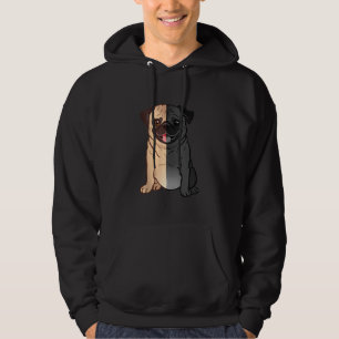 Sudadera Pug Negro Y Blanco, Pug Medio Negro Y Pug A H
