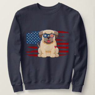 Sudadera Pug Patriótico