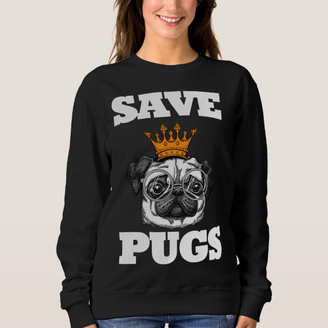 Sudadera Pug Save the Pugs Pug Lovers Dueños de perros Clás (Anverso)