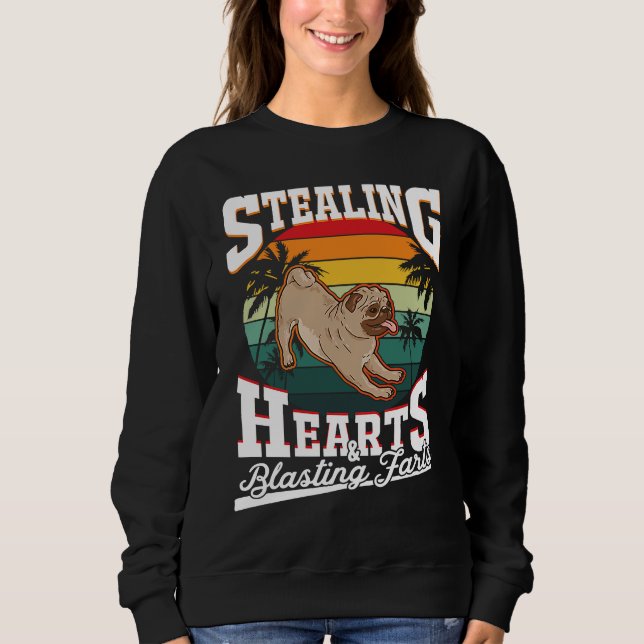 Sudadera Pug Stealing hearts & blasting farts Valentine's D (Anverso)