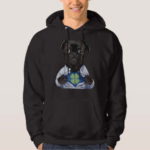 Sudadera Pug trébol irlandés día de San Patricio amante de 