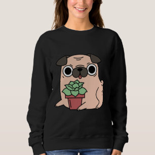 Sudadera Pug y suculenta planta Classic T-Shirt 693