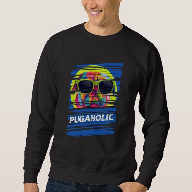 Sudadera Pugaholic Pug Humor Dutch Bulldog Dog Theme Dog (Anverso)