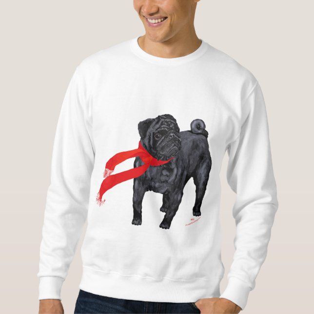 Sudadera Pugs con Bufanda Roja (Anverso)