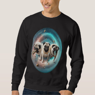 Sudadera Pugs En El Espacio Con Donas Lindos Chicos Chicas 