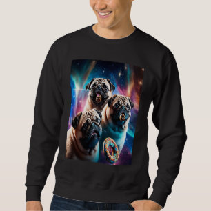 Sudadera Pugs En El Espacio Con Donuts Lindos Chicos Chicas