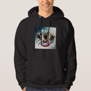 Sudadera Pugs En El Espacio Con Donuts Lindos Chicos Chicas