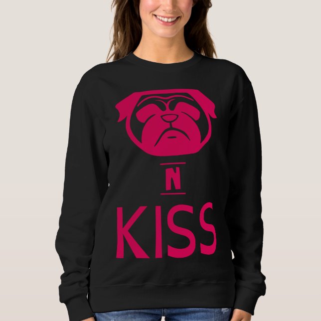 Sudadera ¡Pugs! Pug and Kiss - besos para perros - xoxo - p (Anverso)