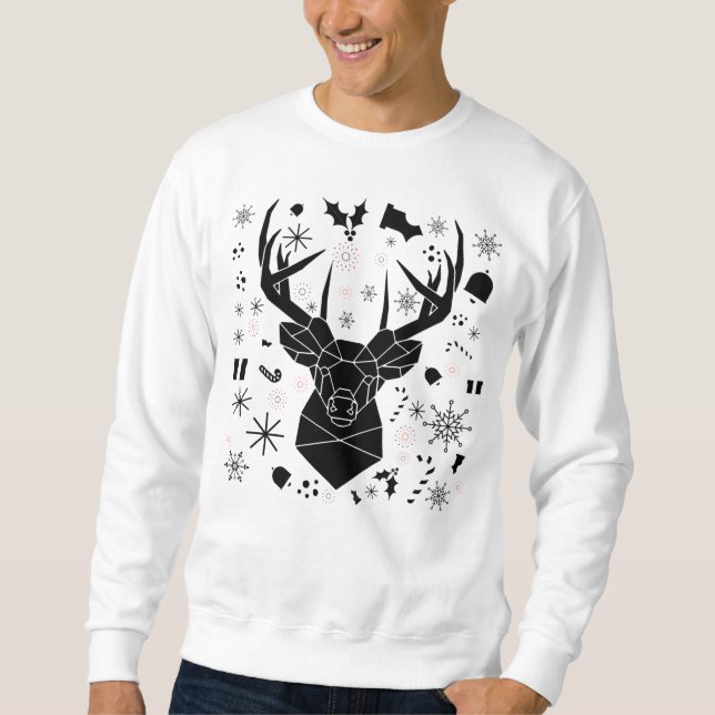 Sudadera Pull de Noël fantaisie motifs tête de cerf- Homme (Anverso)