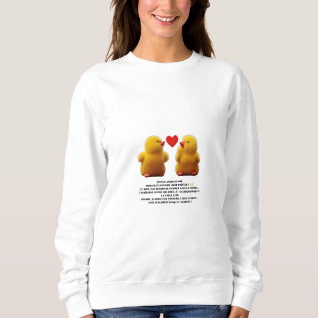 Sudadera Pull “Poussin jaune” – Drôle, mignon et original (Anverso)
