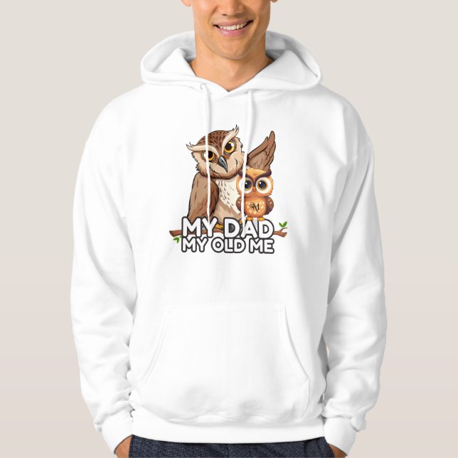 Sudadera Pullover Hoodie : Mi papá mi viejo yo (blanco) (Anverso)