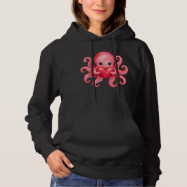 Sudadera Pulpito Kawaii Adorable Sosteniendo Corazón