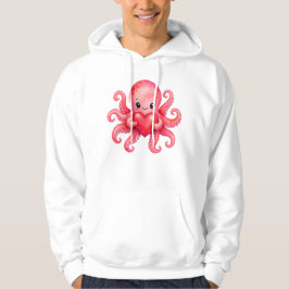 Sudadera Pulpito Kawaii Adorable Sosteniendo Corazón
