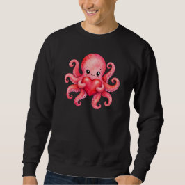 Sudadera Pulpito Kawaii Adorable Sosteniendo Corazón