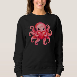 Sudadera Pulpito Kawaii Lindo Sosteniendo Corazón