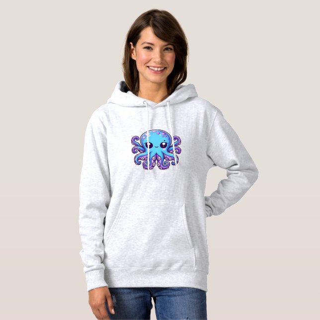 Sudadera Pulpo azul lindo (Anverso completo)