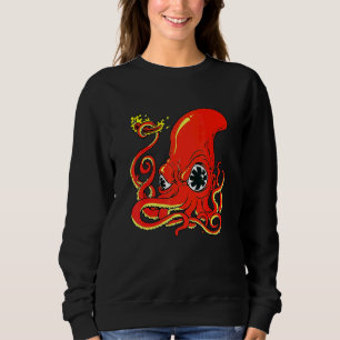 Sudadera Pulpo Caliente Rojo Criaturas Animales Marinos