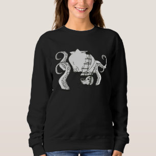 Sudadera Pulpo Gigante Vintage Kraken Vela Calamar
