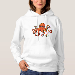 Sudadera Pulpo Naranja Dibujo Animado Océano Criatura Marin