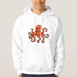 Sudadera Pulpo Naranja Dibujo Animado Océano Criatura Marin
