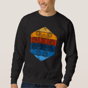 Sudadera Pulpo Retro Vintage Años 60 70s Atardecer Animal M
