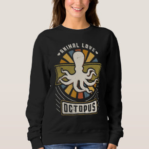 Sudadera Pulpo Vintage Clásico Retro Animal