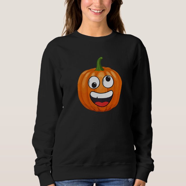 Sudadera Pumpkin Emoje Eye Open Halloween Fun Season Costum (Anverso)