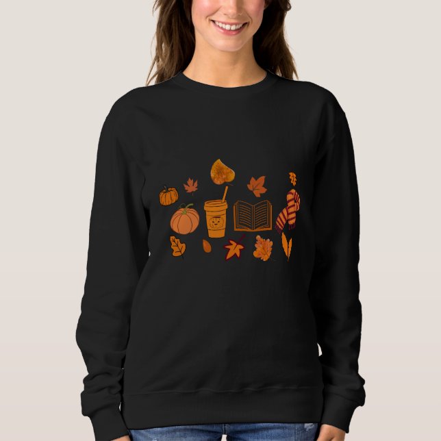 Sudadera Pumpkin Halloween Sweatshirt Fall Cozy Spooky Vibe (Anverso)