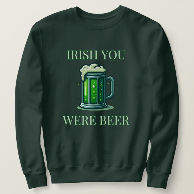 Sudadera Pun de cerveza verde (Anverso del diseño)