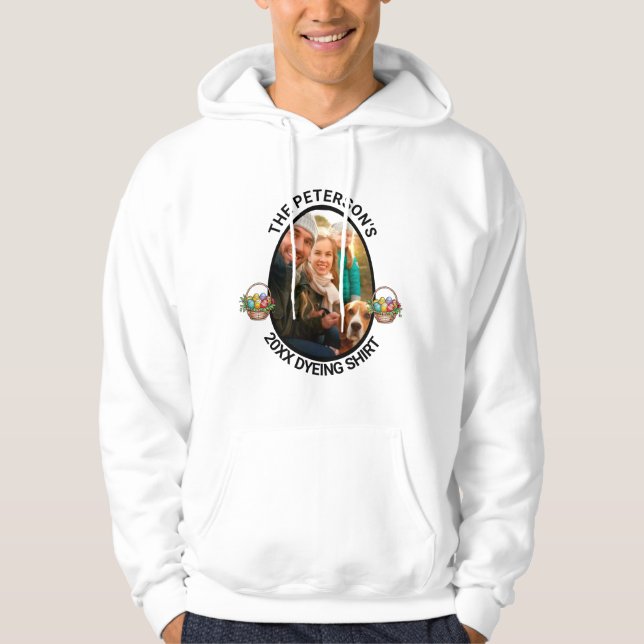 Sudadera Pun de Pascua | Personalizado 2025 Foto de la fami (Anverso)