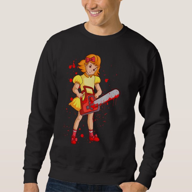 Sudadera Punks De Hombres Chicas De Chainsaw Para Hombres (Anverso)