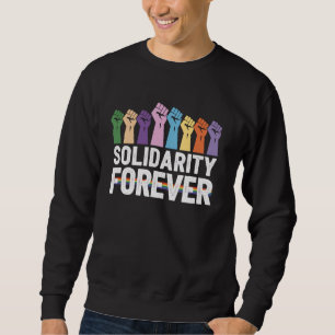 Sudadera Puños Alzados Coloridos Con Mensaje De Solidaridad
