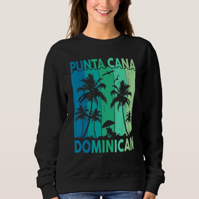 Sudadera Punta Cana Dominican Vacation Shirt Palm Tree Beac (Anverso)