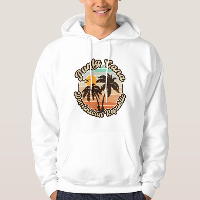 Sudadera Punta Cana Dominicana Palm Tree Retro Sunset 80 (Anverso)