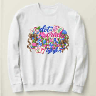 Sudadera Punto Crujido Bam Divertido Mahjong Rosa Azul Chin