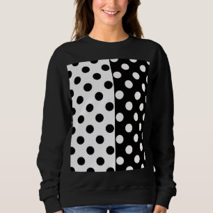 Sudadera Punto de Polka Inverso de la mitad de color blanco