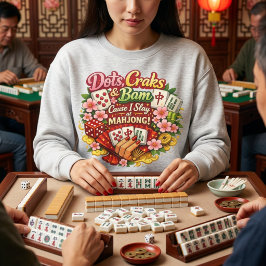 Sudadera Puntos de Mahjong, grietas y Bam