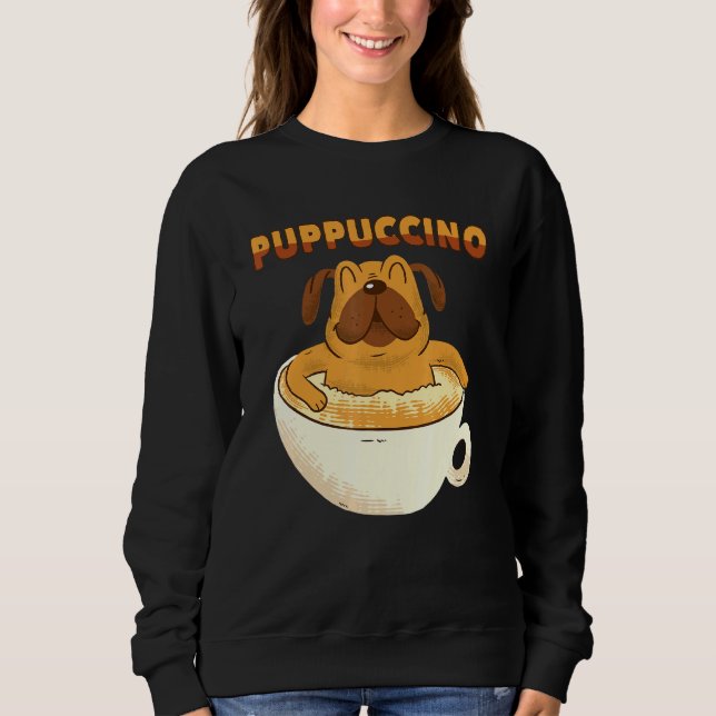 Sudadera Puppuccino - Perro Cappuccino - Perros de café (Anverso)